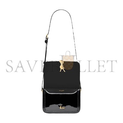 YSL SOLFERINO SMALL SATCHEL IN LACQUERED PATENT LEATHER 634306BMIIW1000 (18.5*14*6cm)