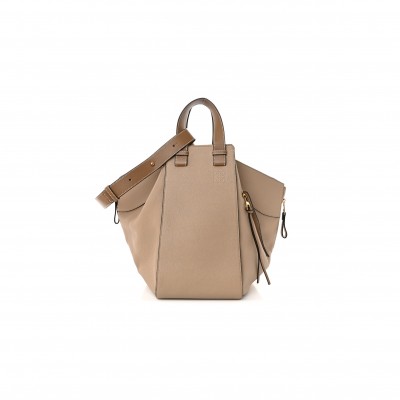 LOEWE CALFSKIN MEDIUM HAMMOCK SHOULDER BAG SAND MINK (32*30*17cm)
