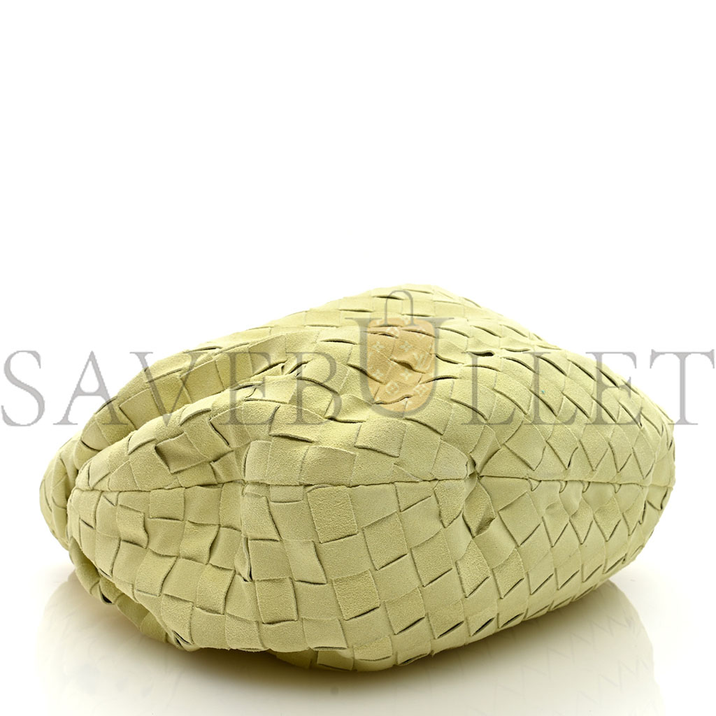 BOTTEGA VENETA SUEDE CALFSKIN INTRECCIATO TEEN JODIE HOBO LEMON WASH (38*25*8cm)