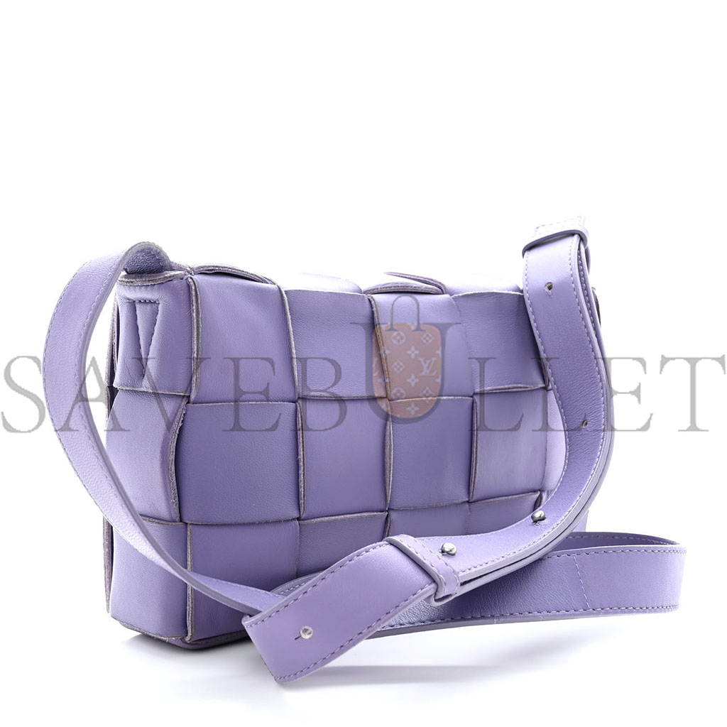 BOTTEGA VENETA LAMBSKIN INTRECCIO CASSETTE CROSSBODY BAG WISTERIA (23*15*5.5cm)