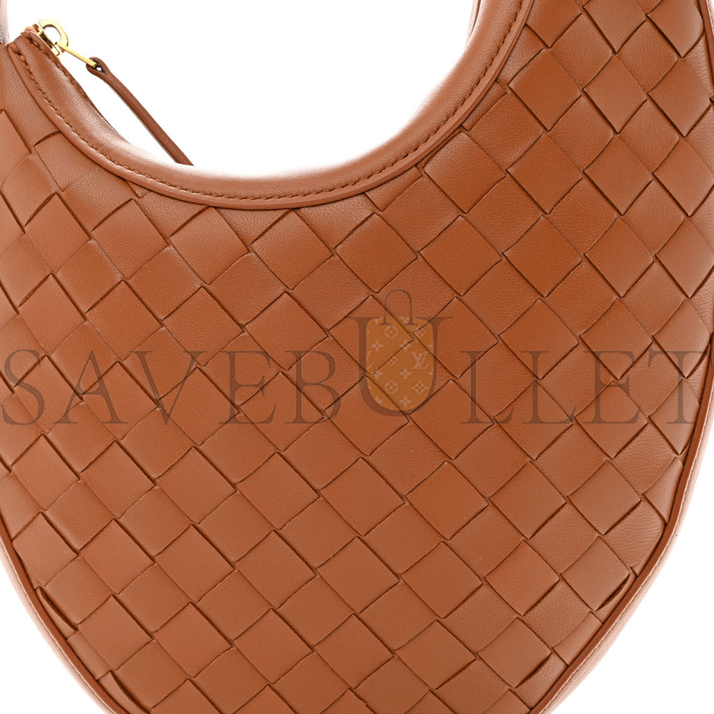 BOTTEGA VENETA NAPPA INTRECCIATO SMALL DROP SHOULDER BAG WOOD  (34*23*6cm)