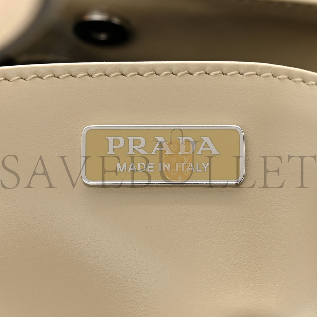 PRADA BRUSHED CALFSKIN CLEO SHOULDER BAG DESERT BEIGE (26*17*5cm)