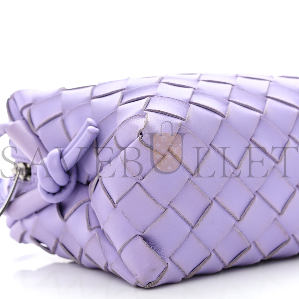 BOTTEGA VENETA NAPPA INTRECCIATO MINI LOOP CAMERA BAG WISTERIA  (17*11*7cm)