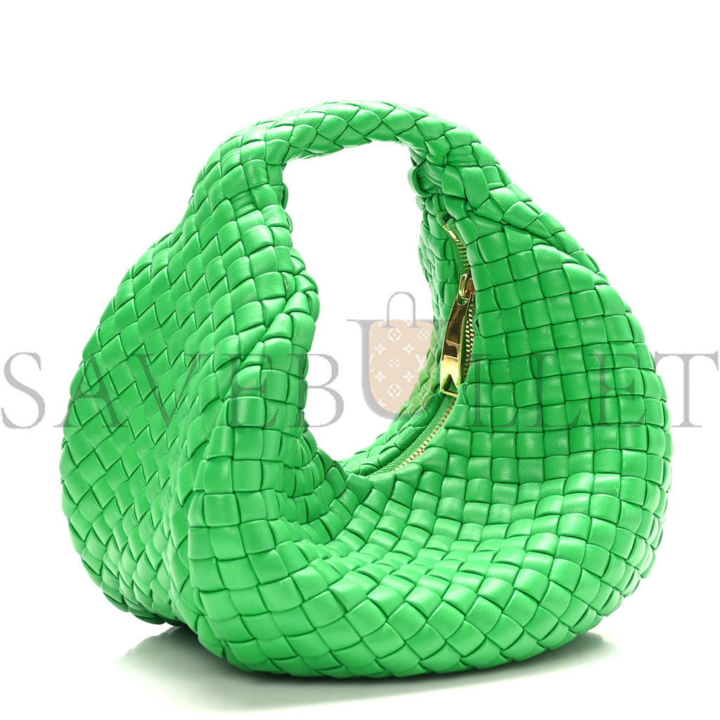 BOTTEGA VENETA RUBBER PADDED INTRECCIATO MINI JODIE PARAKEET (25*15*8cm) BOTTEGA VENETA RUBBER PADDED INTRECCIATO MINI JODIE PARAKEET (25*15*8cm)