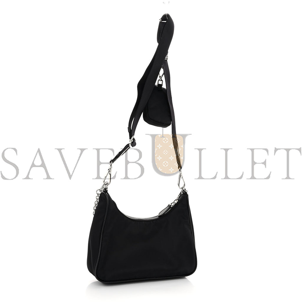 PRADA NYLON RE-EDITION 2005 SHOULDER BAG BLACK (23*14*8cm)