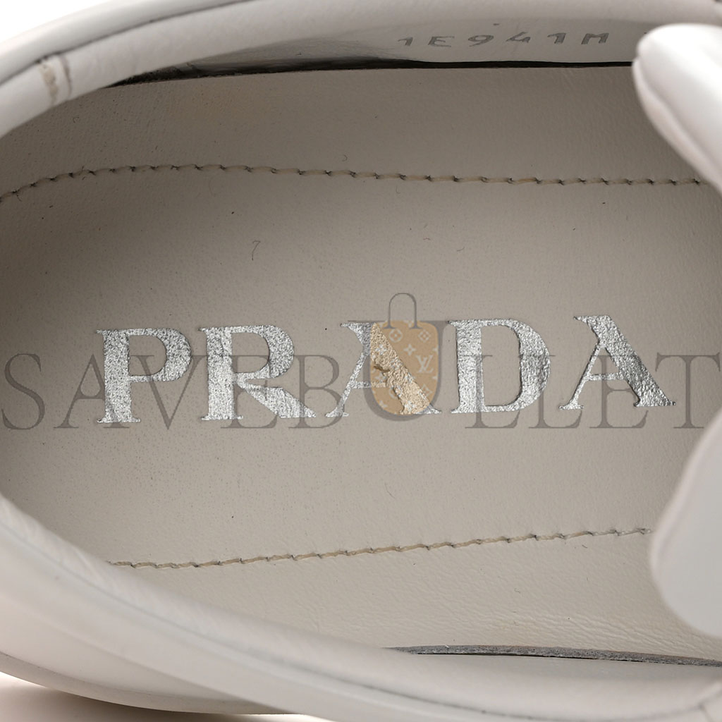 PRADA SPAZZOLATO ROIS METAL TRIANGLE LOGO 25MM SNEAKERS 35.5 WHITE SOLEIL PRADA SPAZZOLATO ROIS METAL TRIANGLE LOGO 25MM SNEAKERS 35.5 WHITE SOLEIL