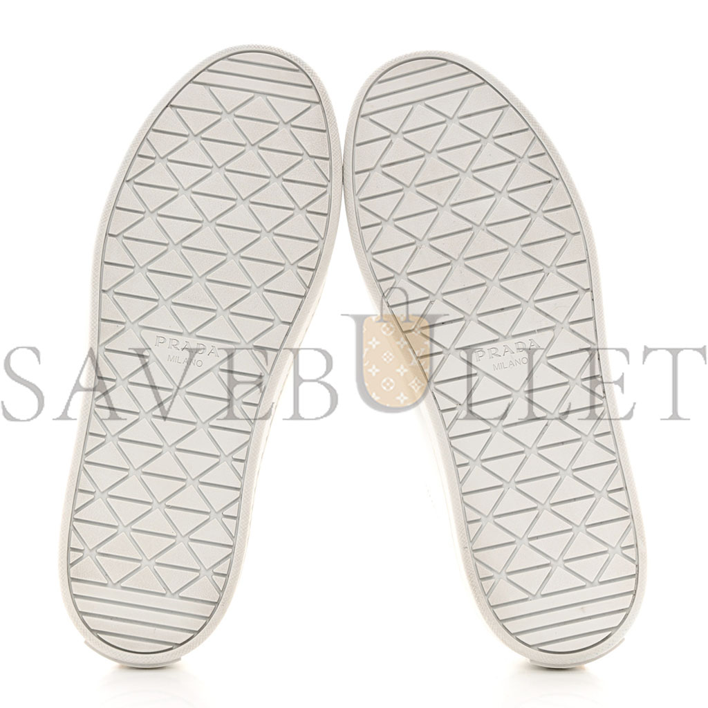 PRADA SPAZZOLATO ROIS METAL TRIANGLE LOGO 25MM SNEAKERS 35.5 WHITE SOLEIL PRADA SPAZZOLATO ROIS METAL TRIANGLE LOGO 25MM SNEAKERS 35.5 WHITE SOLEIL