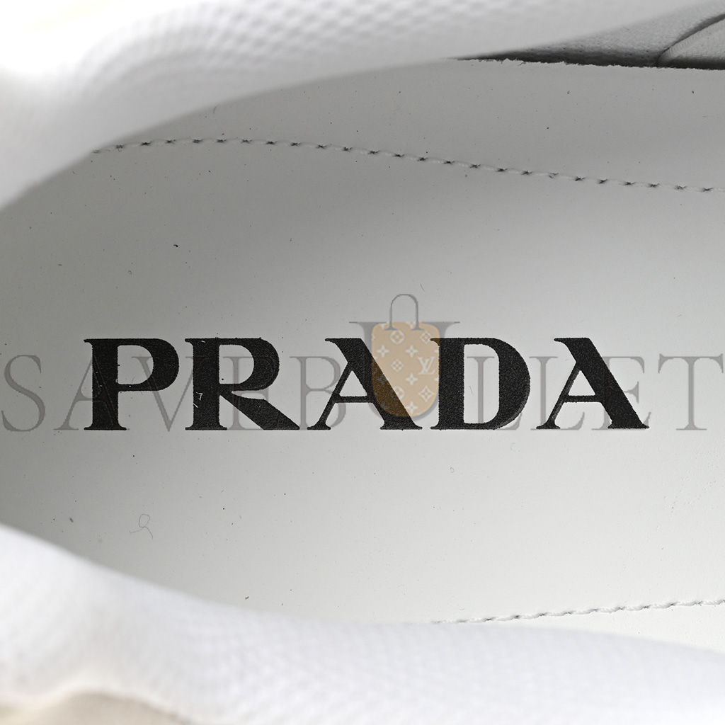 PRADA SPAZZOLATO ROIS BIKE FABRIC MENS SNEAKERS 10 WHITE PRADA SPAZZOLATO ROIS BIKE FABRIC MENS SNEAKERS 10 WHITE