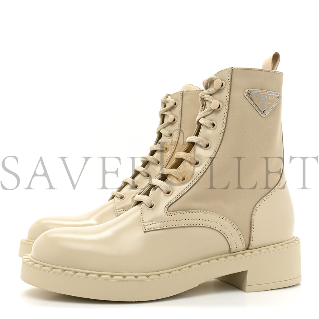 PRADA SPAZZOLATO RE-NYLON METAL TRIANGLE LOGO WOMENS 50MM COMBAT BOOTS 39.5 DESERTO PRADA SPAZZOLATO RE-NYLON METAL TRIANGLE LOGO WOMENS 50MM COMBAT BOOTS 39.5 DESERTO