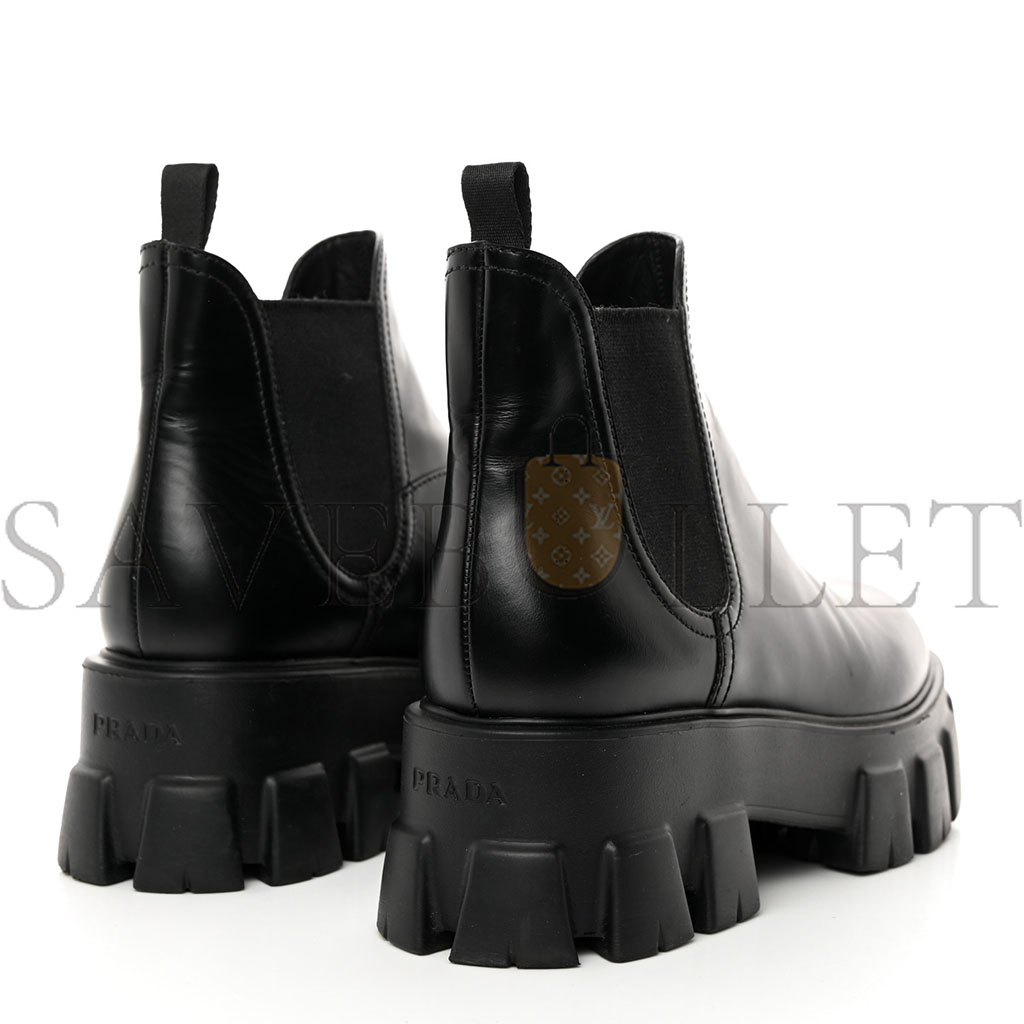 PRADA SPAZZOLATO ROIS MONOLITH CHELSEA 55MM ANKLE BOOTS 39 BLACK PRADA SPAZZOLATO ROIS MONOLITH CHELSEA 55MM ANKLE BOOTS 39 BLACK