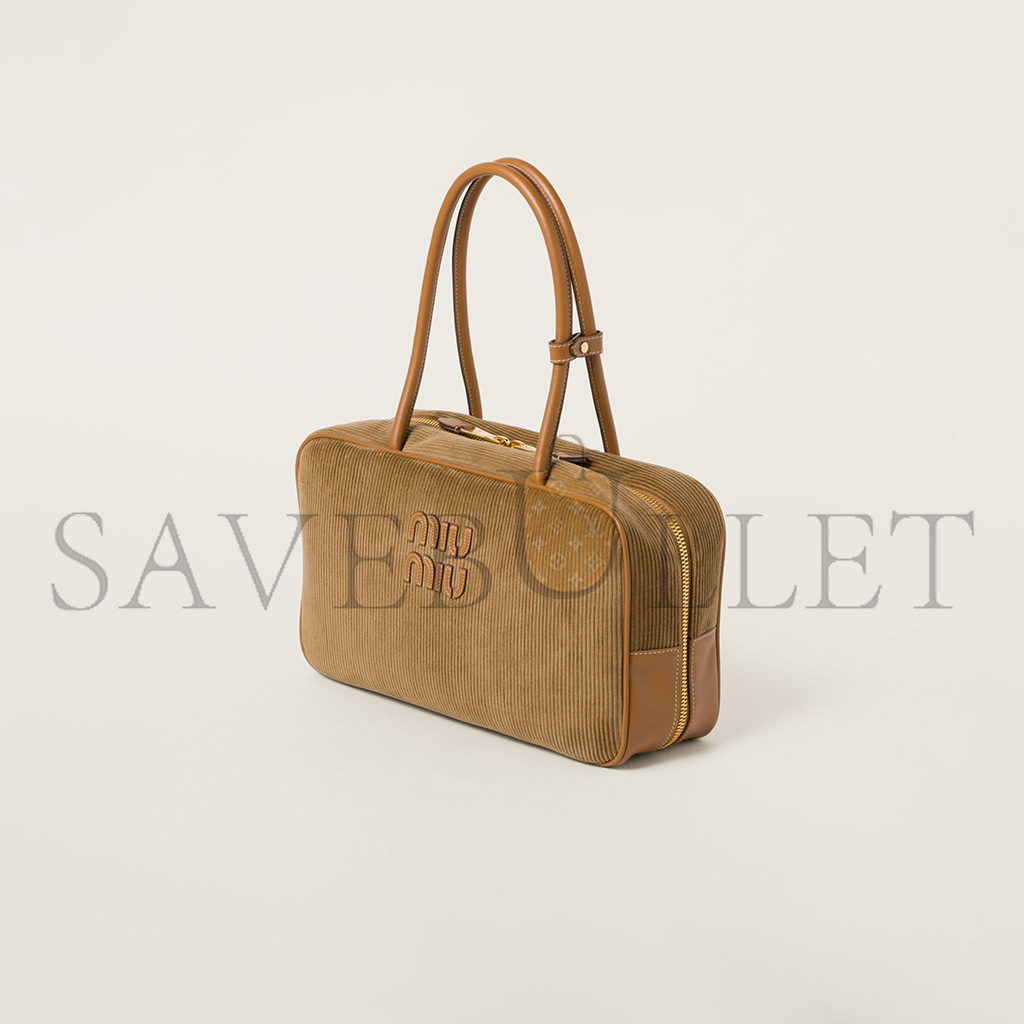 MIU MIU BEAU CORDUROY TOP-HANDLE BAG 5BB163 (34*20*10cm) MIU MIU BEAU CORDUROY TOP-HANDLE BAG 5BB163 (34*20*10cm)