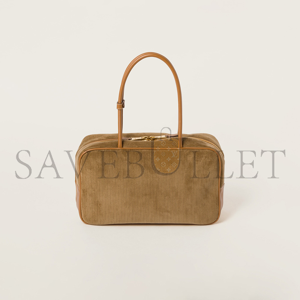 MIU MIU BEAU CORDUROY TOP-HANDLE BAG 5BB163 (34*20*10cm) MIU MIU BEAU CORDUROY TOP-HANDLE BAG 5BB163 (34*20*10cm)