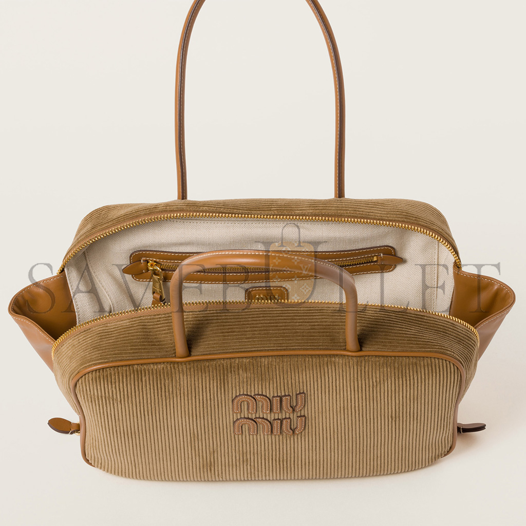 MIU MIU BEAU CORDUROY TOP-HANDLE BAG 5BB163 (34*20*10cm) MIU MIU BEAU CORDUROY TOP-HANDLE BAG 5BB163 (34*20*10cm)