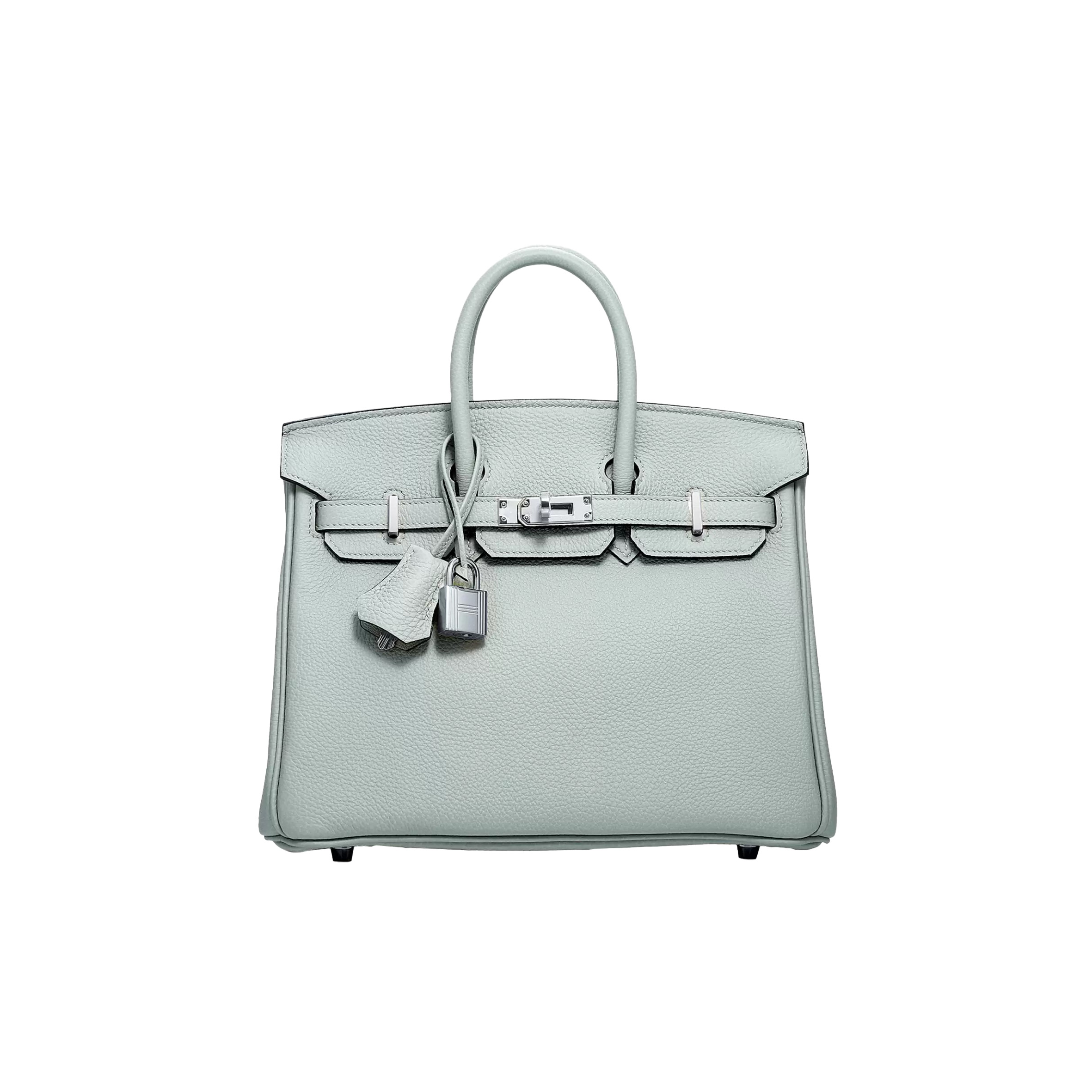 HERMÈS BIRKIN 25 TOGO LEATHER CRYSTAL GREY SILVER BUCKLE 529794 (25*18*13cm)