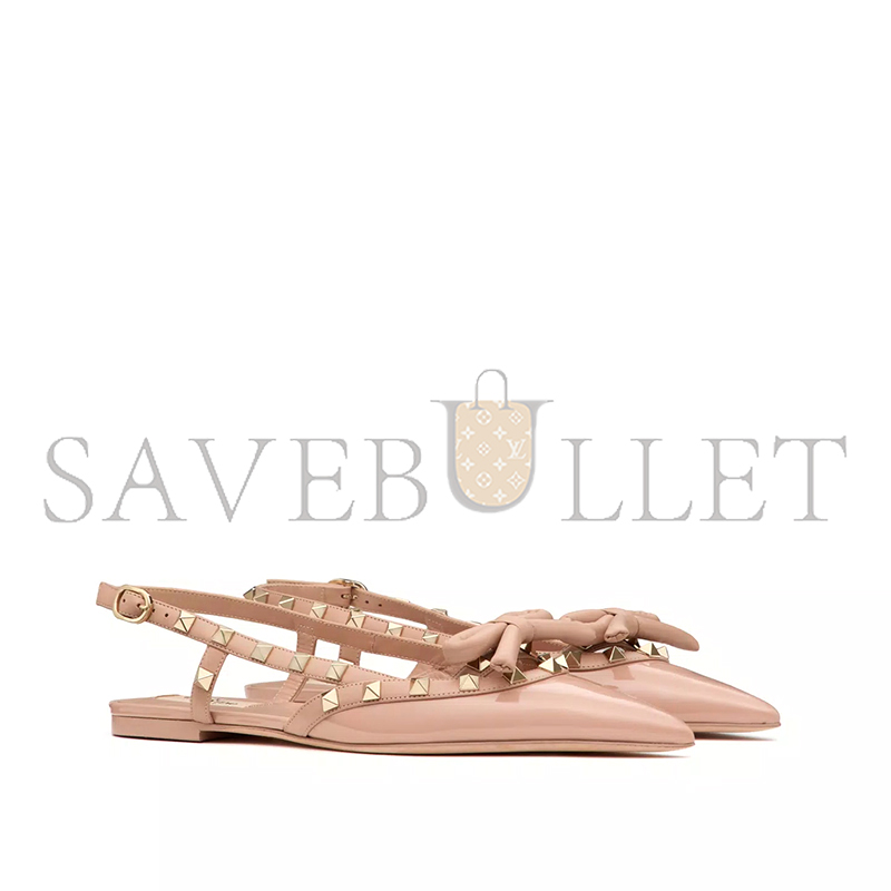 VALENTINO ROCKSTUD BOW SLINGBACK BALLERINAS IN PATENT LEATHER 5W2S0IQ2TZE_GF9 VALENTINO ROCKSTUD BOW SLINGBACK BALLERINAS IN PATENT LEATHER 5W2S0IQ2TZE_GF9