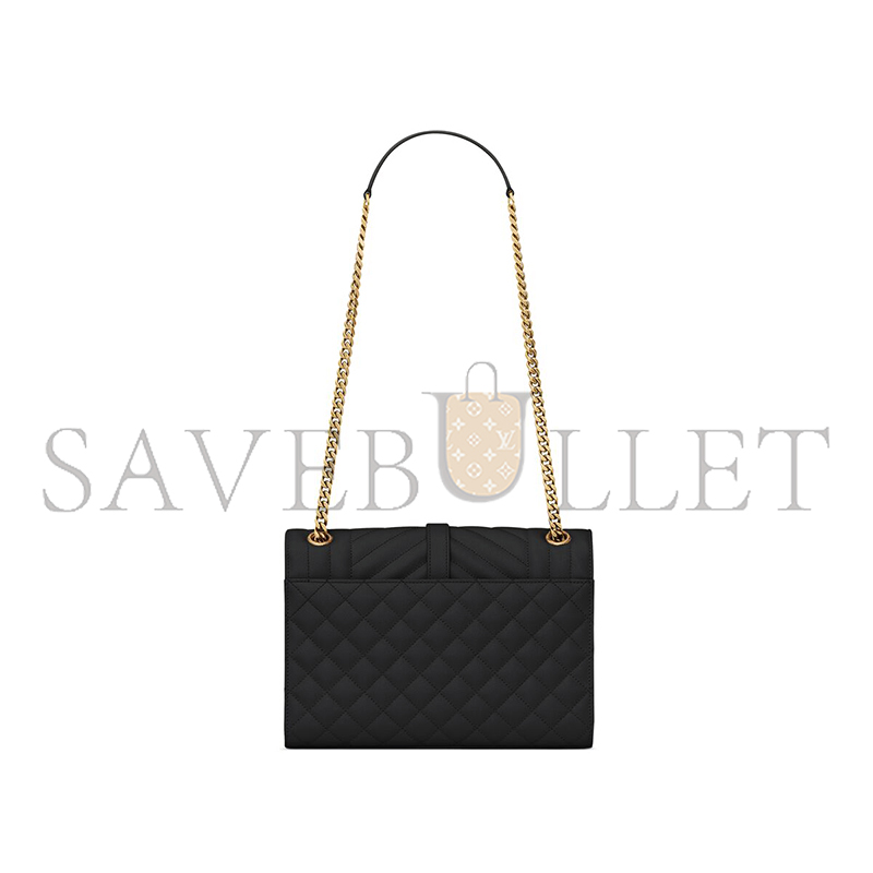 YSL ENVELOPE MEDIUM IN QUILTED GRAIN DE POUDRE EMBOSSED LEATHER 600185BOW911000 (24*17.5*6cm)
