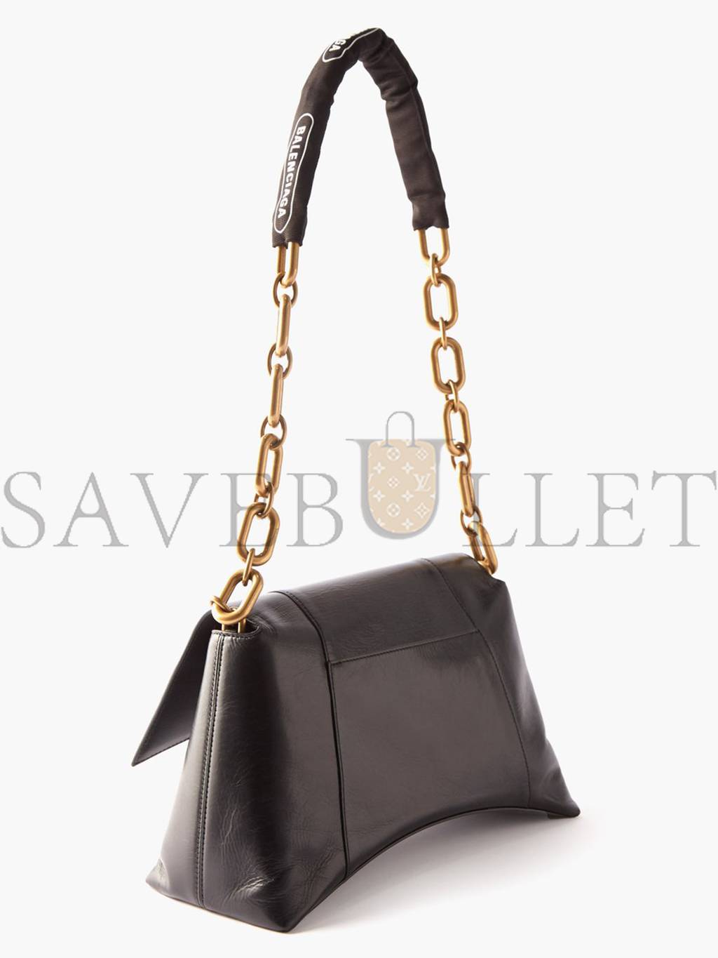 BALENCIAGA BLACK DOWNTOWN M CHAIN-HANDLE LEATHER SHOULDER BAG MATCHESFASHION US (33*20.3*14.5cm)