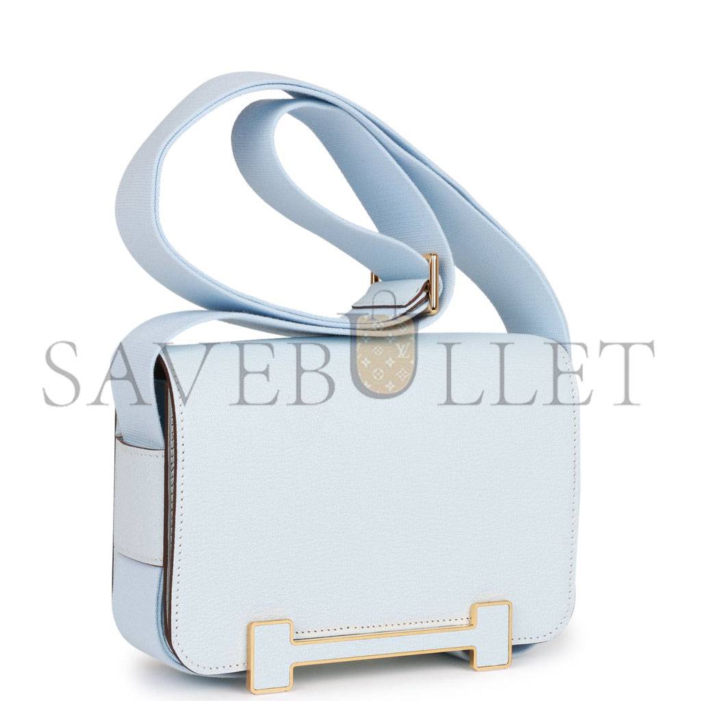 HERMES GETA BLEU BRUME VERSO CHEVRE GOLD HARDWARE (20.3*14*6.4cm) HERMES GETA BLEU BRUME VERSO CHEVRE GOLD HARDWARE (20.3*14*6.4cm)