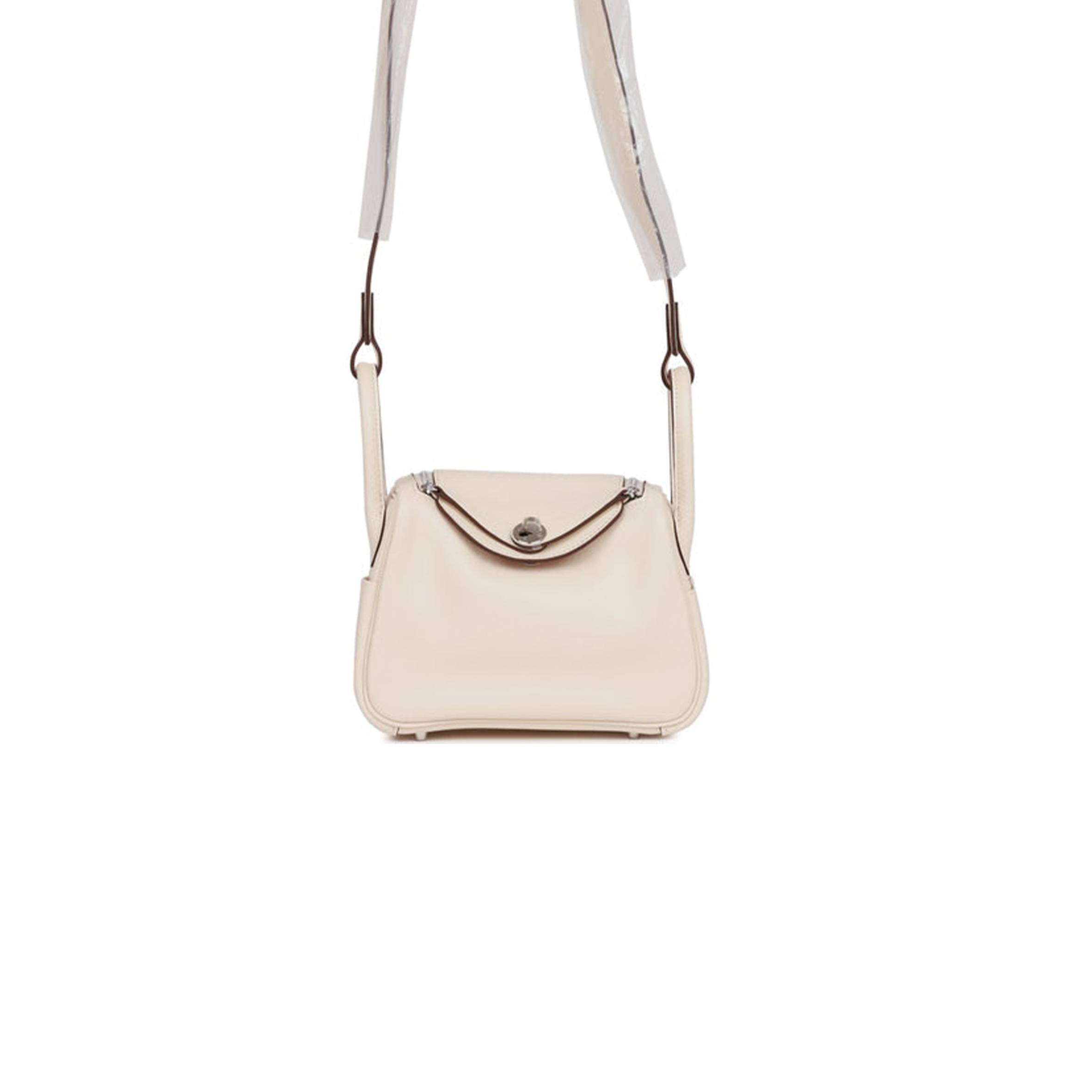 HERMES MINI LINDY NATA VERSO SWIFT PALLADIUM HARDWARE (19*12.5*9) HERMES MINI LINDY NATA VERSO SWIFT PALLADIUM HARDWARE (19*12.5*9)