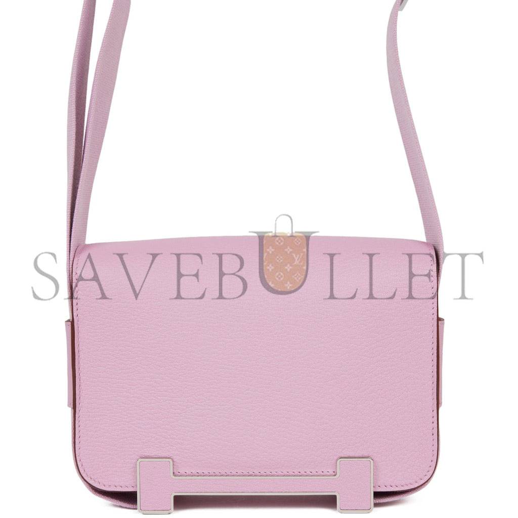 HERMES GETA MAUVE SYLVESTRE CHEVRE PALLADIUM HARDWARE (20.3*14*6.4cm) HERMES GETA MAUVE SYLVESTRE CHEVRE PALLADIUM HARDWARE (20.3*14*6.4cm)
