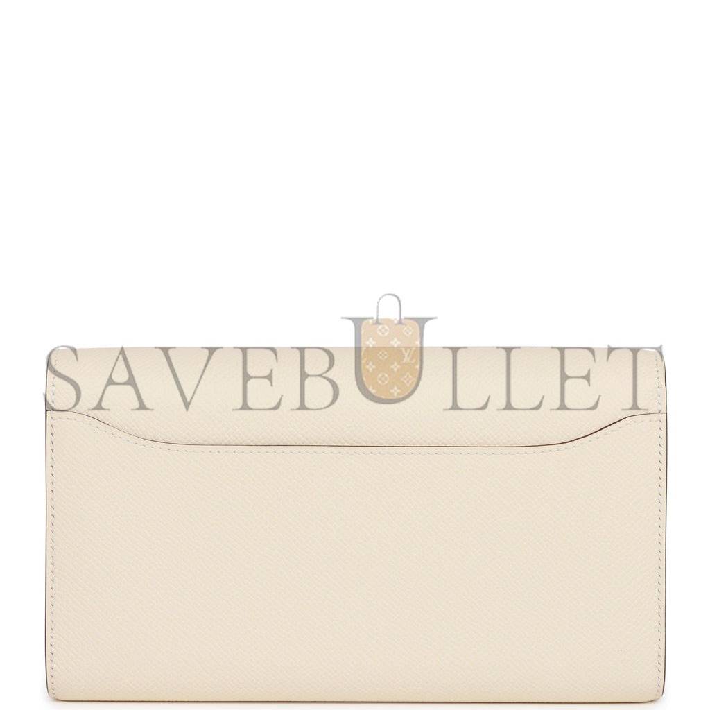 HERMES CONSTANCE WALLET TO GO NATA EPSOM AND LIZARD PALLADIUM HARDWARE (22*11cm)