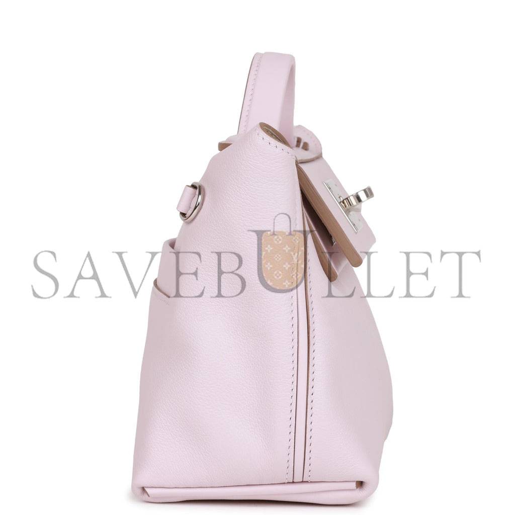 HERMES MINI 2424 BAG MAUVE PALE VERSO EVERCOLOR AND SWIFT PALLADIUM HARDWARE (23*17*11cm) HERMES MINI 2424 BAG MAUVE PALE VERSO EVERCOLOR AND SWIFT PALLADIUM HARDWARE (23*17*11cm)