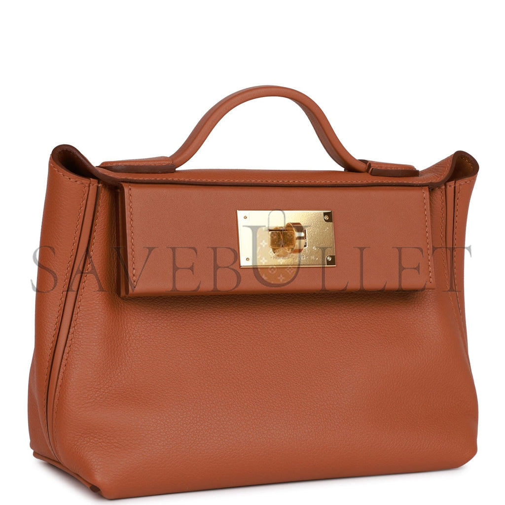 HERMES MINI 2424 BAG GOLD EVERCOLOR AND SWIFT GOLD HARDWARE (23*16*11cm) HERMES MINI 2424 BAG GOLD EVERCOLOR AND SWIFT GOLD HARDWARE (23*16*11cm)