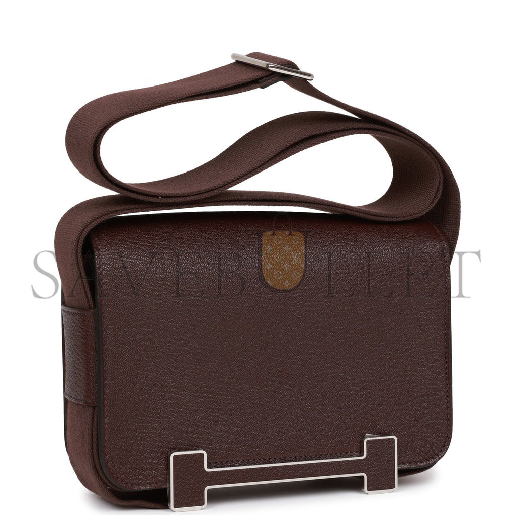 HERMES GETA ROUGE SELLIER CHEVRE PALLADIUM HARDWARE (20.3*14*6.4cm) HERMES GETA ROUGE SELLIER CHEVRE PALLADIUM HARDWARE (20.3*14*6.4cm)
