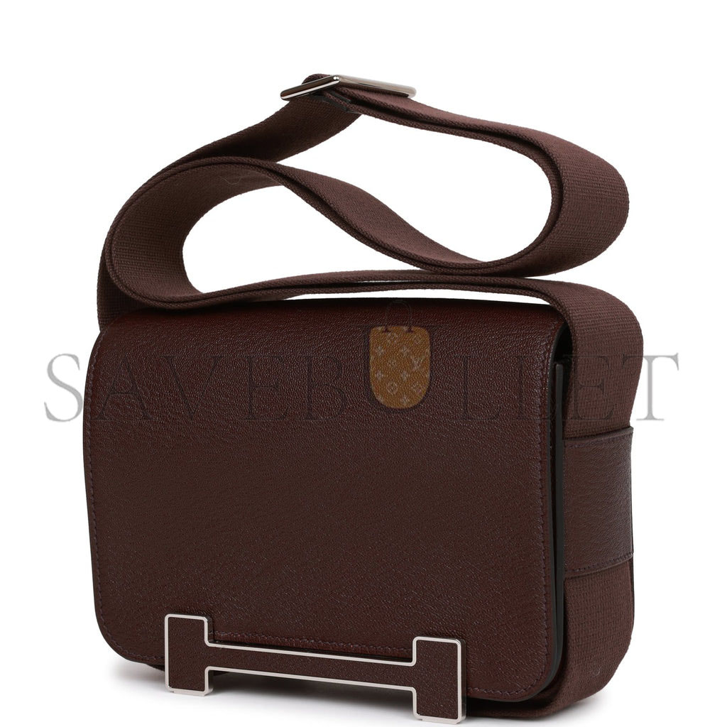 HERMES GETA ROUGE SELLIER CHEVRE PALLADIUM HARDWARE (20.3*14*6.4cm) HERMES GETA ROUGE SELLIER CHEVRE PALLADIUM HARDWARE (20.3*14*6.4cm)