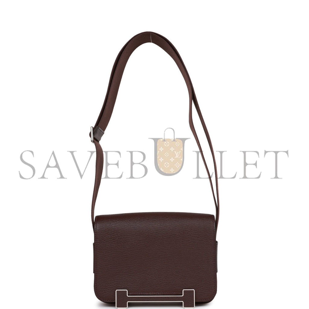 HERMES GETA ROUGE SELLIER CHEVRE PALLADIUM HARDWARE (20.3*14*6.4cm) HERMES GETA ROUGE SELLIER CHEVRE PALLADIUM HARDWARE (20.3*14*6.4cm)