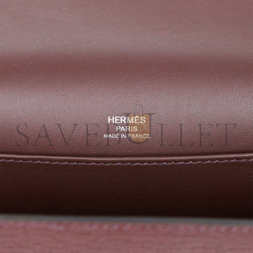 HERMES GETA ROUGE SELLIER CHEVRE PALLADIUM HARDWARE (20.3*14*6.4cm) HERMES GETA ROUGE SELLIER CHEVRE PALLADIUM HARDWARE (20.3*14*6.4cm)