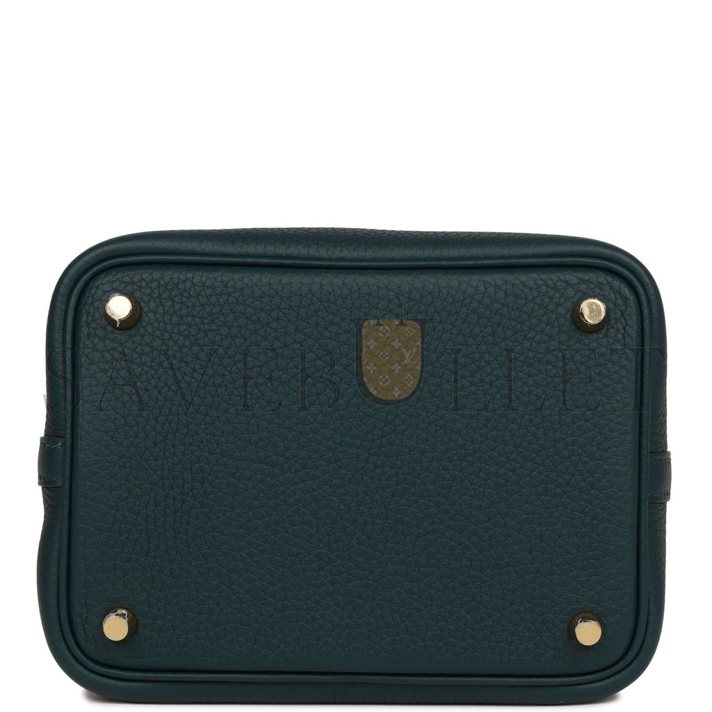 HERMES PICOTIN LOCK 18 VERT CYPRESS MATTE ALLIGATOR AND CLEMENCE TOUCH GOLD HARDWARE (18*13*18cm)