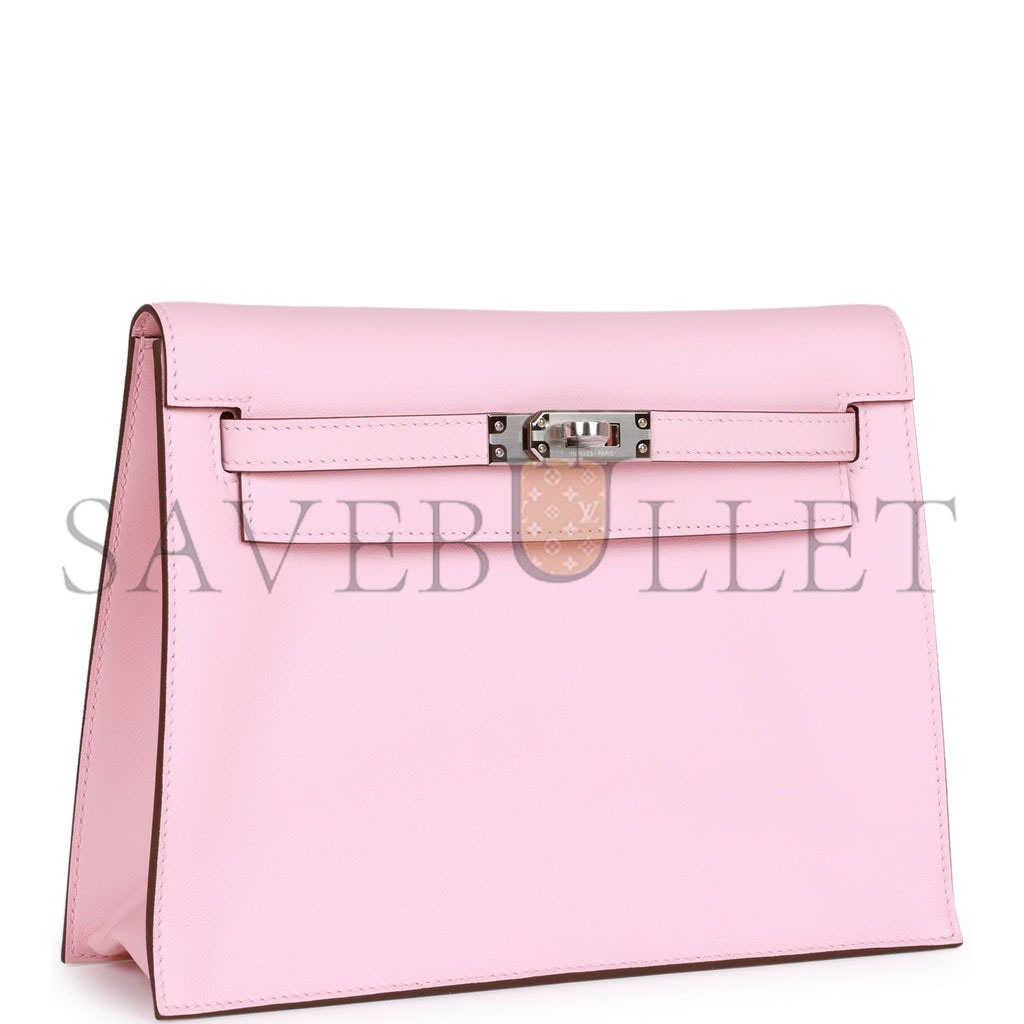 HERMES KELLY DANSE ROSE SAKURA SWIFT PALLADIUM HARDWARE (22*16*7cm)