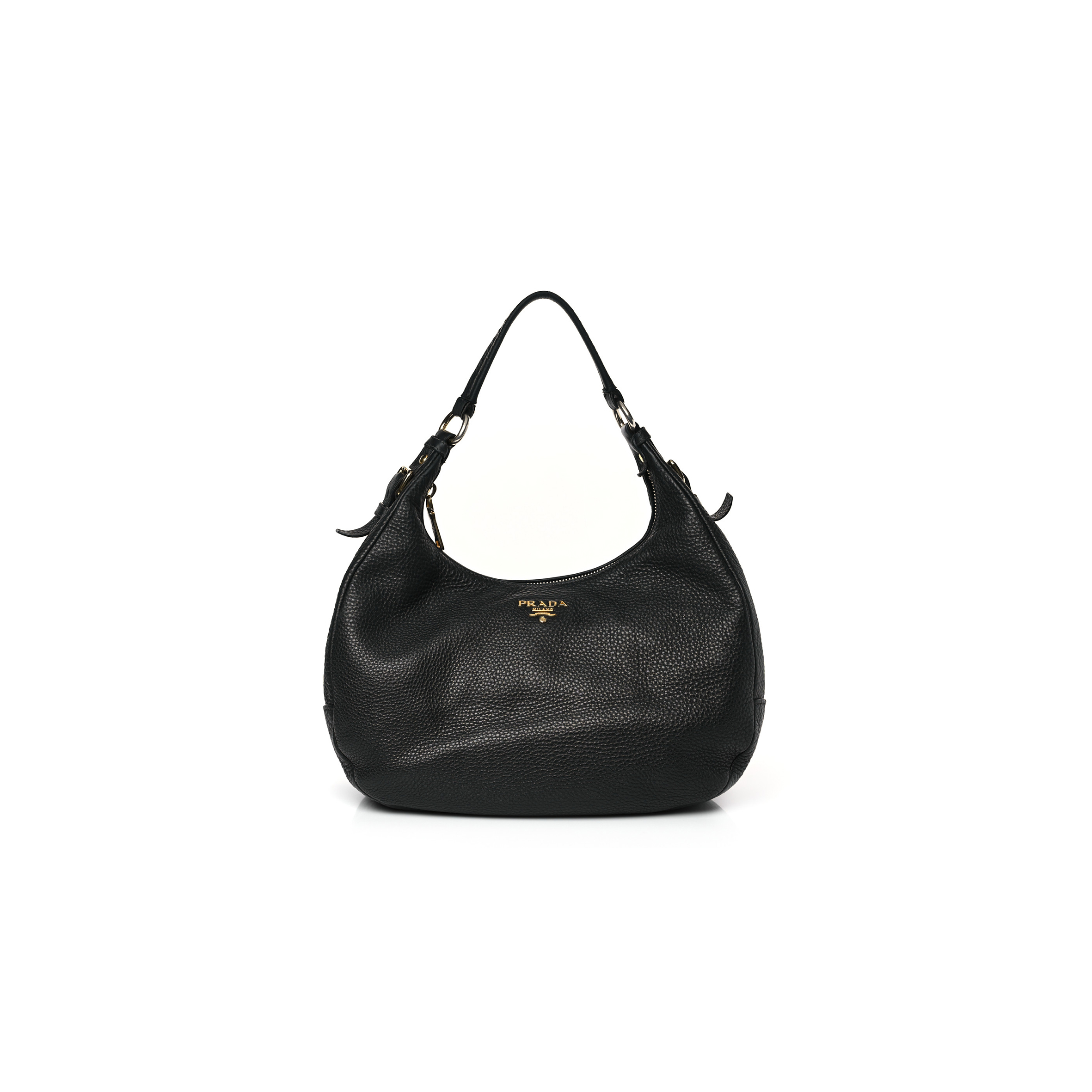 PRADA VITELLO DAINO HOBO BLACK (36*30*15cm) PRADA VITELLO DAINO HOBO BLACK (36*30*15cm)