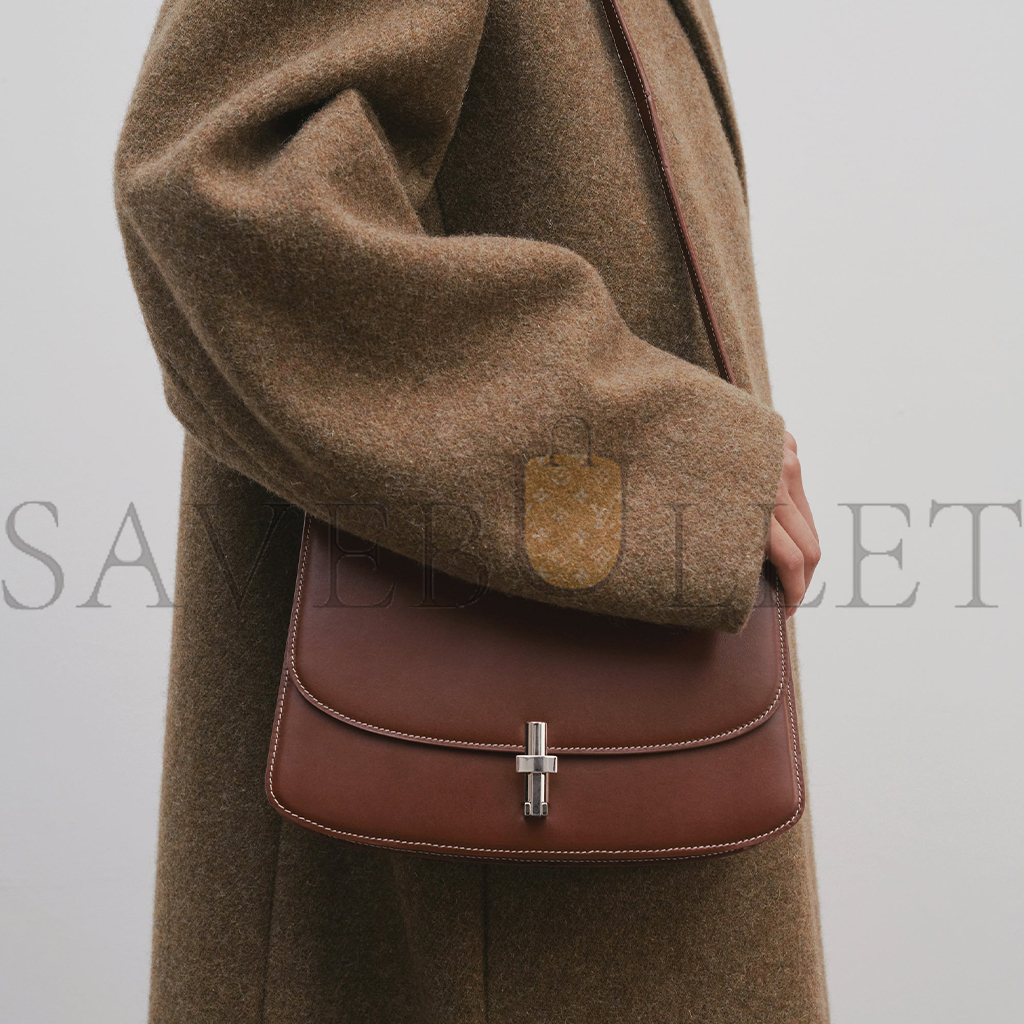 THE ROW SOFIA 10.00 SHOULDER BAG IN LEATHER CHERRY WOOD W1570L60CHYWD (25*18*8cm）