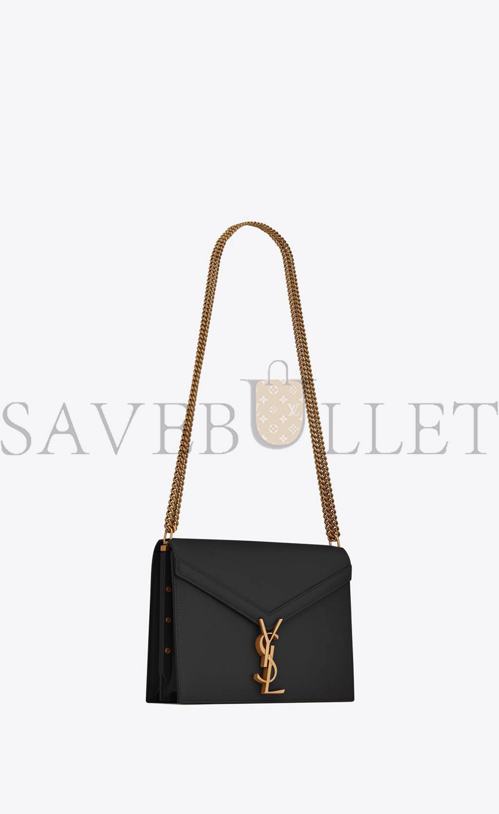 YSL CASSANDRA MEDIUM CHAIN BAG IN GRAIN DE POUDRE EMBOSSED LEATHER 532750BOW0W1000 (22*16.5*5.5cm)