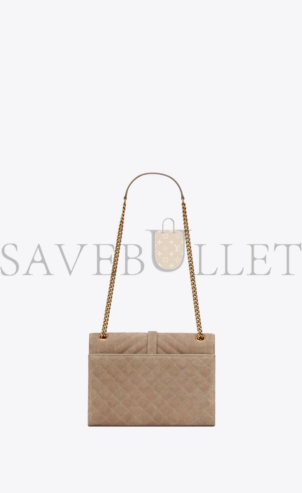 YSL ENVELOPE MEDIUM CHAIN BAG IN MIX MATELASS&EACUTE; CORDUROY 600185AAAOK2826 (24*17.5*6cm)