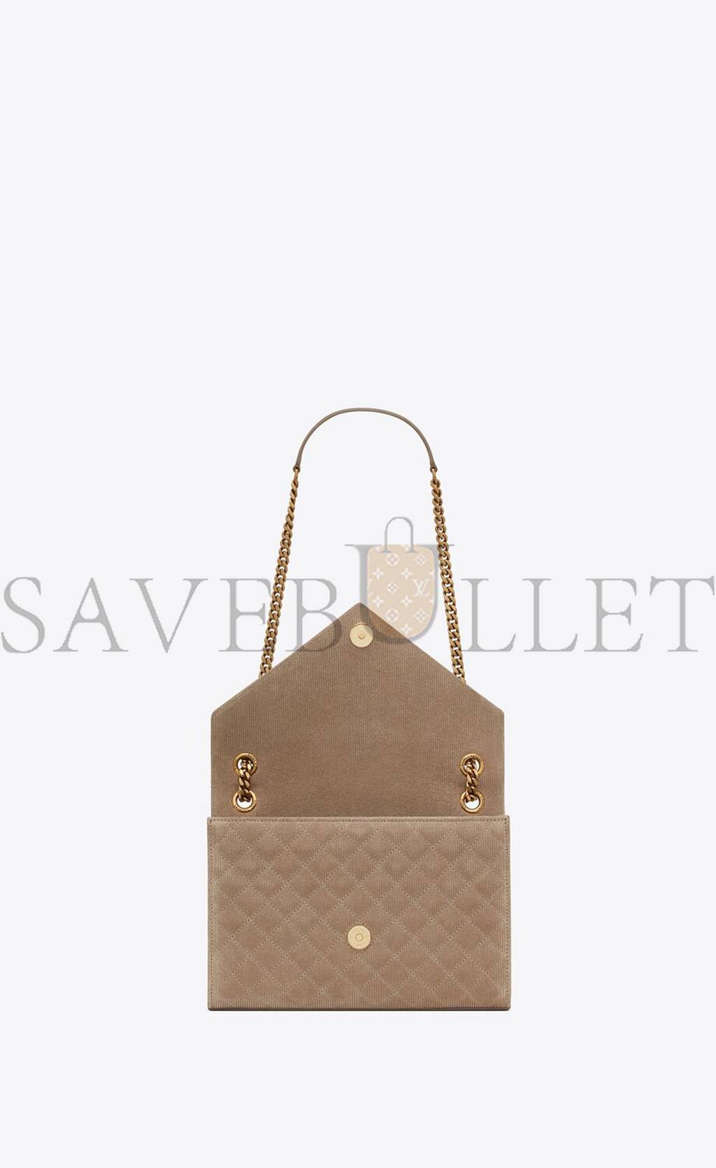 YSL ENVELOPE MEDIUM CHAIN BAG IN MIX MATELASS&EACUTE; CORDUROY 600185AAAOK2826 (24*17.5*6cm)