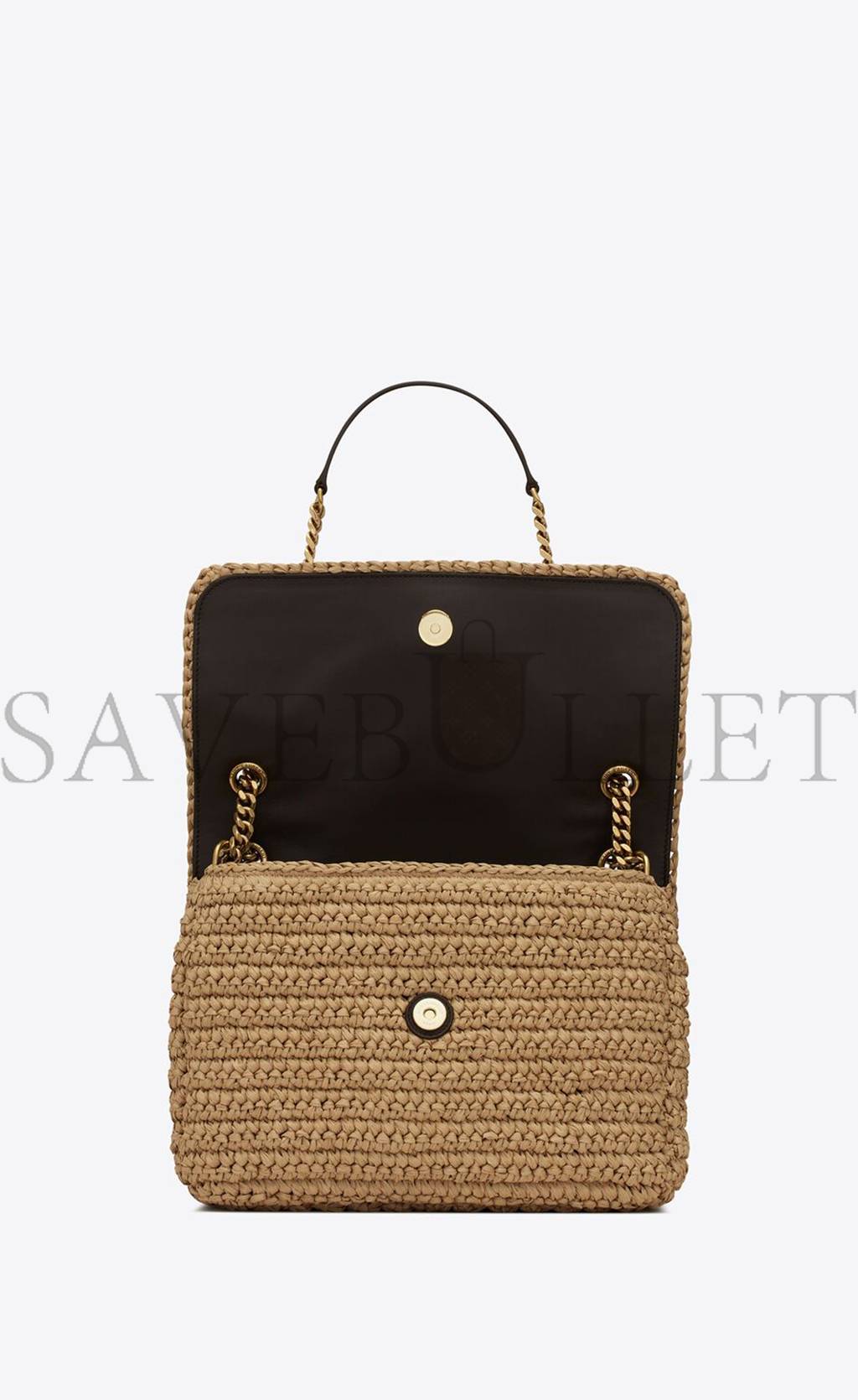 YSL NIKI MEDIUM CHAIN BAG IN RAFFIA AND LEATHER 633187GG66W7069 (28*20*8.5cm)