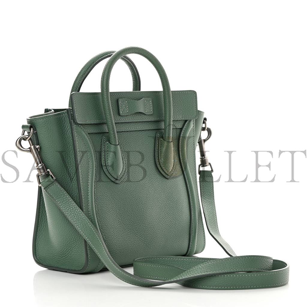 CELINE DRUMMED CALFSKIN NANO LUGGAGE CELADON (21*20*10cm) CELINE DRUMMED CALFSKIN NANO LUGGAGE CELADON (21*20*10cm)