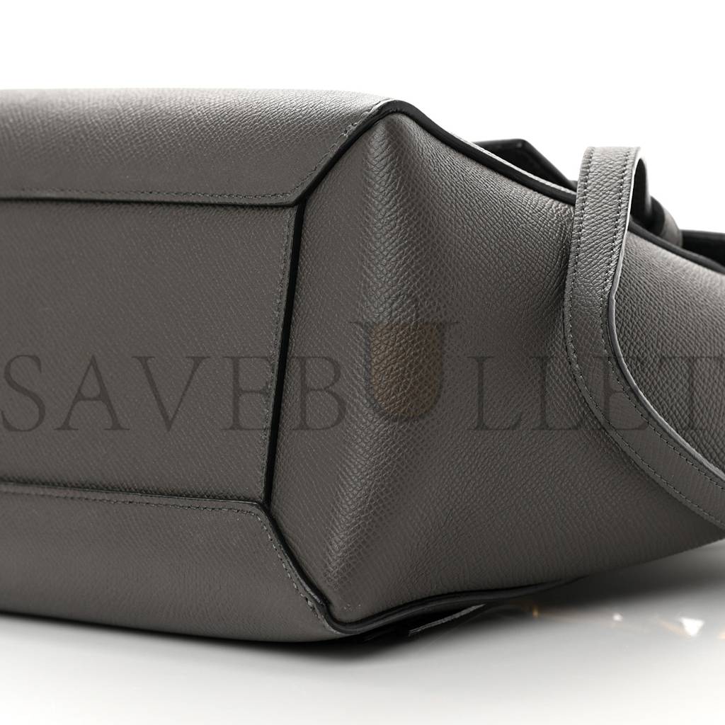 CELINE BABY GRAINED CALFSKIN MICRO BELT BAG GREY (23*21*13cm)