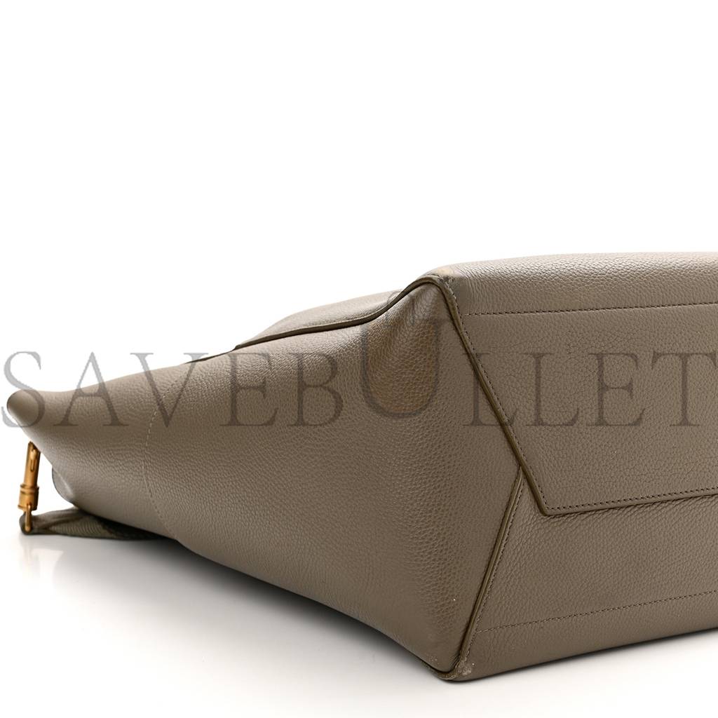 CELINE SOFT GRAINED CALFSKIN SANGLE BUCKET BAG TAUPE (33*23*17cm)